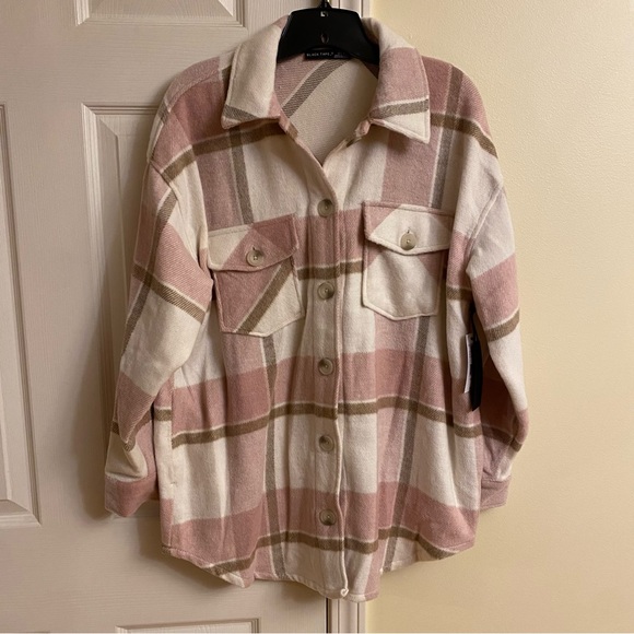 Pink Plaid Shacket - Picture 3 of 6